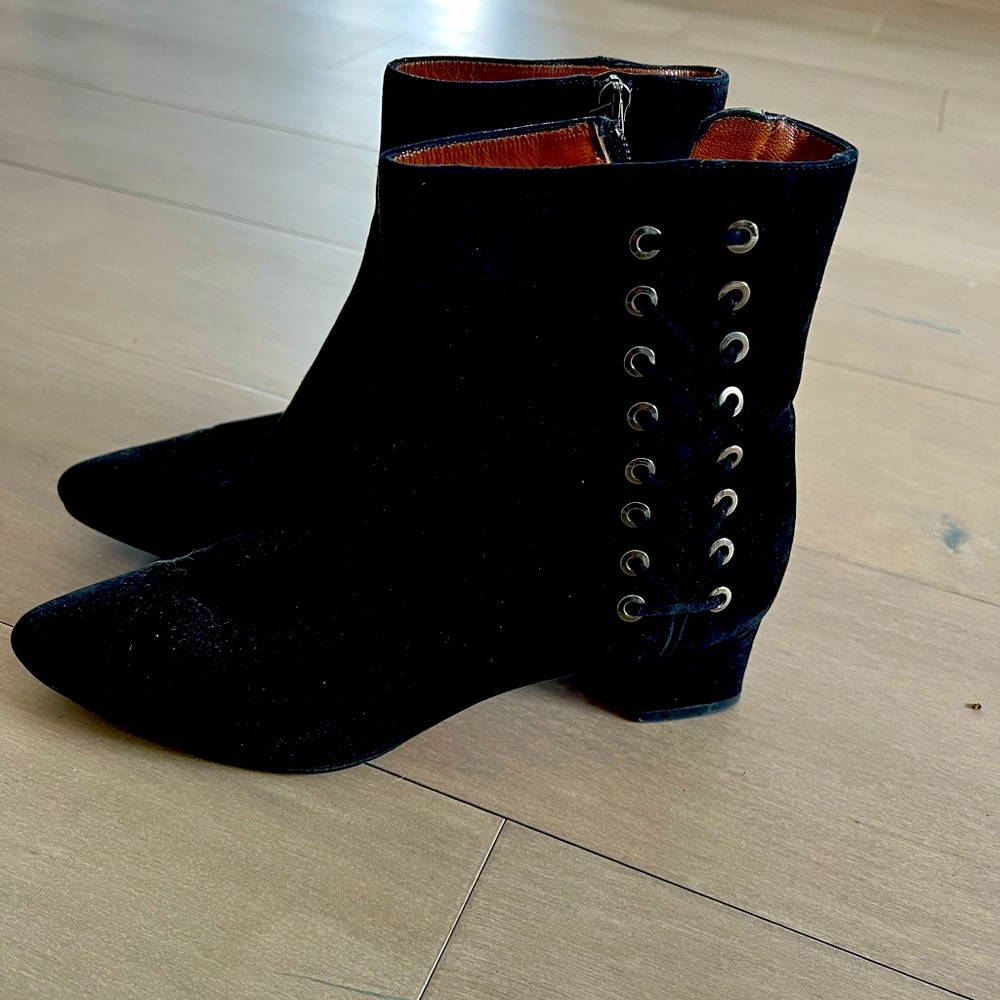 Aquatalia black suede ankle boots